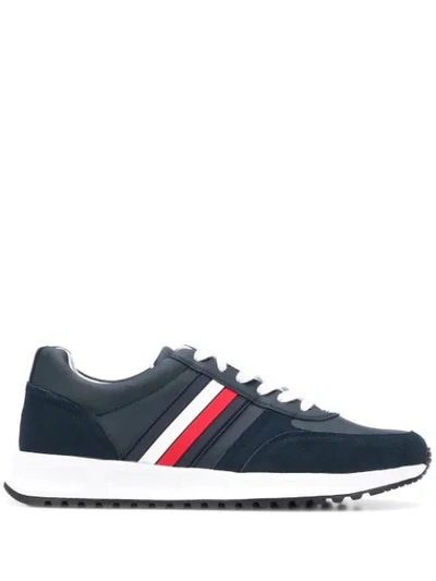 Shop Tommy Hilfiger Signature Lace-up Sneakers In Blue