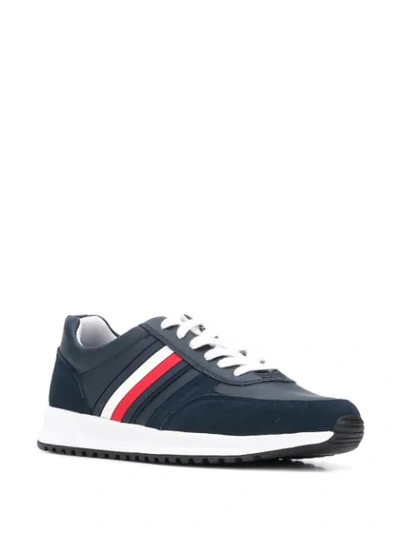 Shop Tommy Hilfiger Signature Lace-up Sneakers In Blue