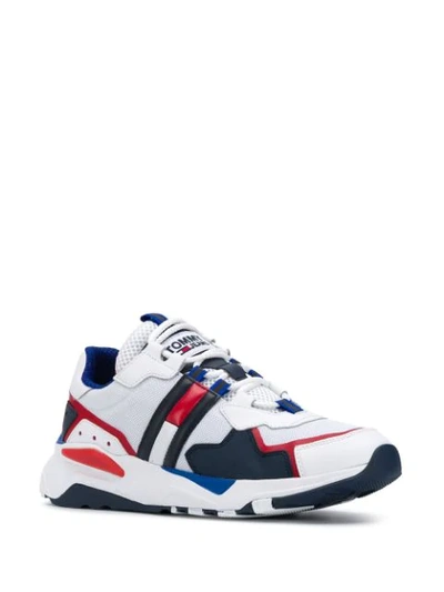 Shop Tommy Hilfiger Chunky Sole Lace-up Sneakers In White