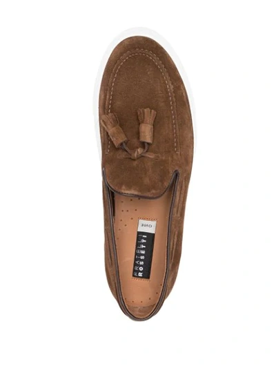 Shop Fratelli Rossetti Front Tassel Loafers In Brown