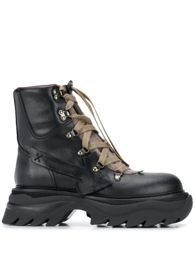 Shop Off-white Arrow-patch Hiking Boots In Black