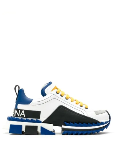Dolce & Gabbana Super King White Blue And Black Sneakers | ModeSens