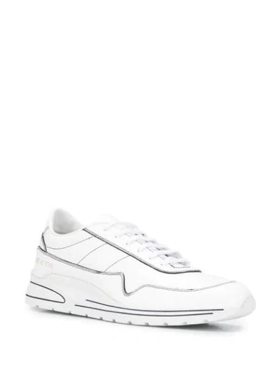 Shop Common Projects Cross Leather Sneakers In White