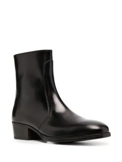 Shop Lemaire Zipped Ankle Boots In Black