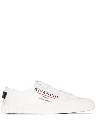 Shop Givenchy Logo Print Low-top Sneakers In White