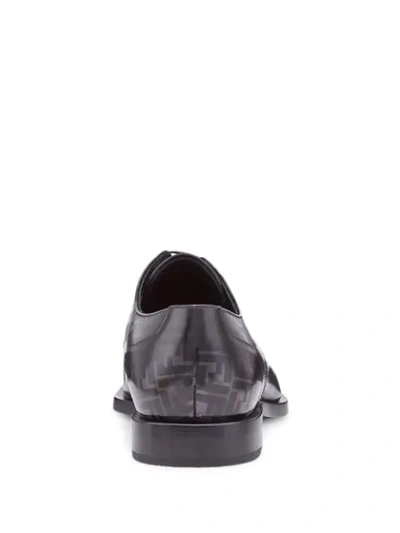 Shop Fendi Ff Print Derby Shoes In Black