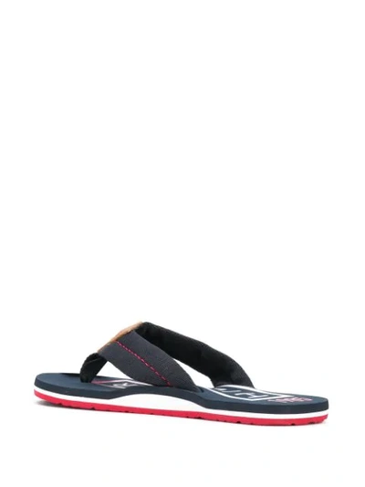 Shop Tommy Hilfiger Badge Beach Flip Flops In Blue