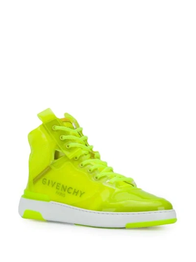 Shop Givenchy Wing Transparent High-top Sneakers In Yellow