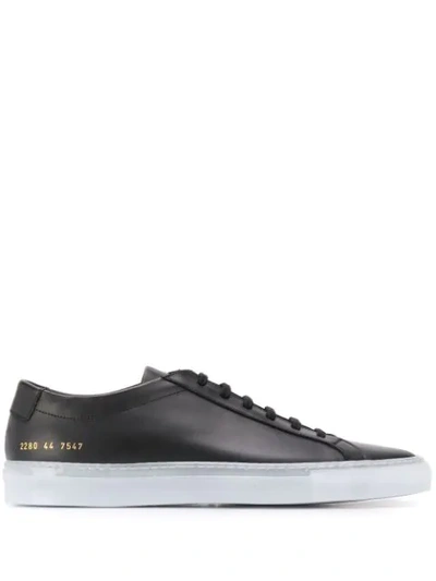 Shop Common Projects Logo Print Lace-up Sneakers In Black