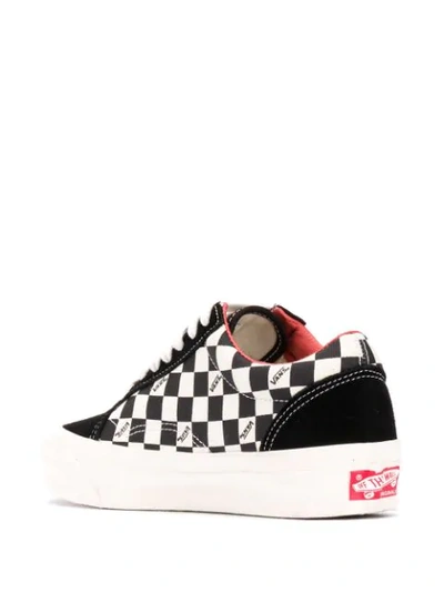 Shop Vans Checkerboard Flatform Trainers In Black