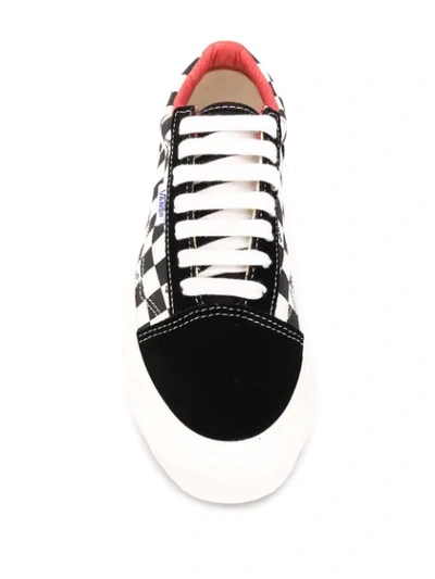 Shop Vans Checkerboard Flatform Trainers In Black