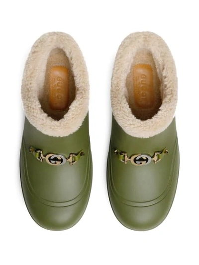 Shop Gucci Horsebit Ankle Boots In Green