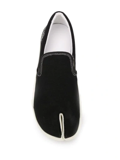 Shop Maison Margiela Tabi Slip-on Sneakers In Black