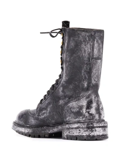 Shop Dolce & Gabbana Vintage-look Calf Leather Boots In Black
