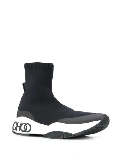 Shop Jimmy Choo Raine Sock High-top Sneakers In Black
