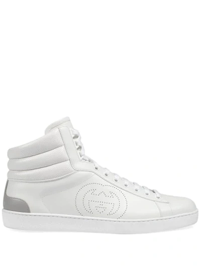 Shop Gucci Ace High-top Sneakers In White