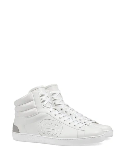Shop Gucci Ace High-top Sneakers In White