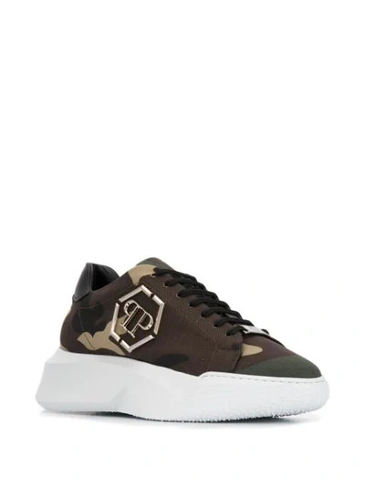 Philipp Plein Godzilla Runner Platform Trainers In Brown