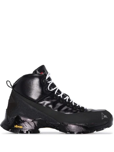 Shop Roa Lakke Andreas Leather Hiking Boots In Black