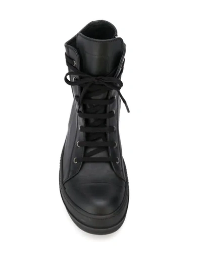 Shop Rick Owens Larry High-top Sneakers In Black