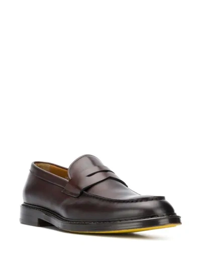 Shop Doucal's Tone-on-tone Gusset Penny Loafers In Brown