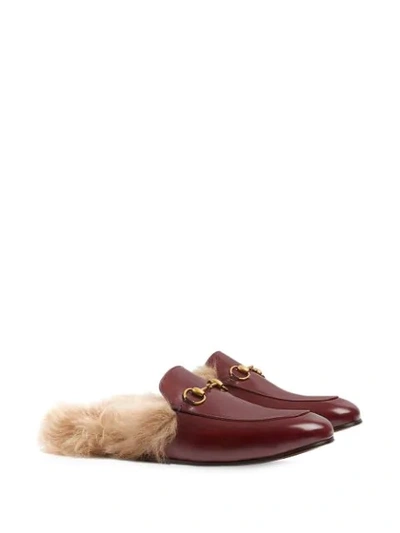 Shop Gucci Pricetown Fur-lined Slippers In Brown