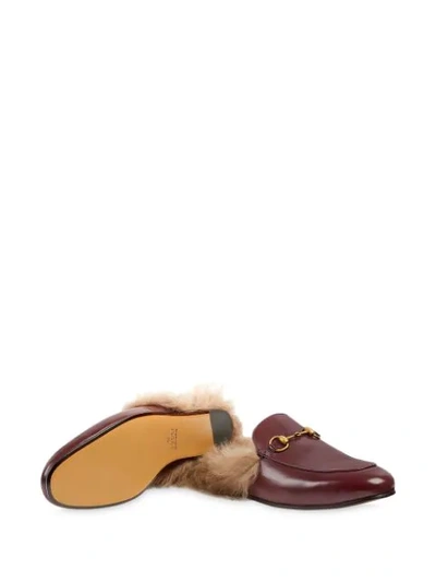 Shop Gucci Pricetown Fur-lined Slippers In Brown