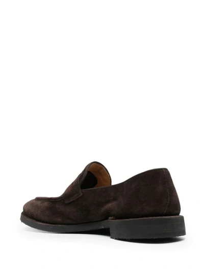 Shop Alberto Fasciani Slip-on Almond-toe Loafers In Brown