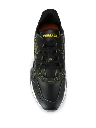 Shop Versace Medusa Squalo Sneakers In Black