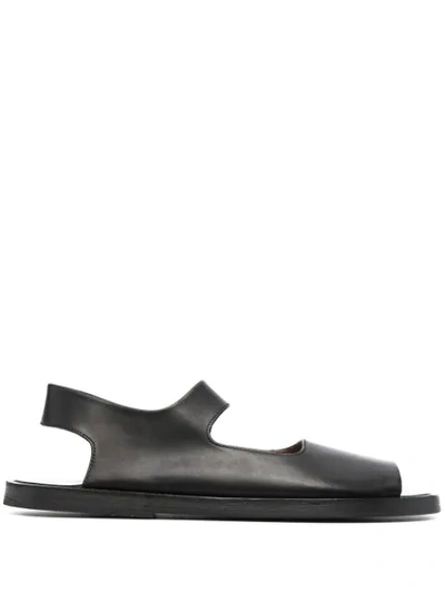 Shop Marsèll Open-toe Flat Sandals In Black