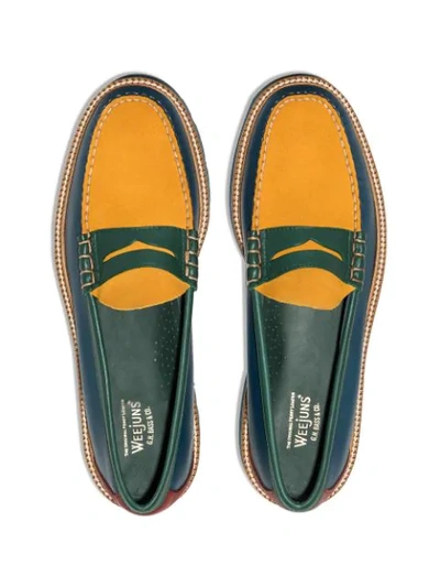 Shop G.h. Bass & Co. Weejun Leather Loafers In Blue