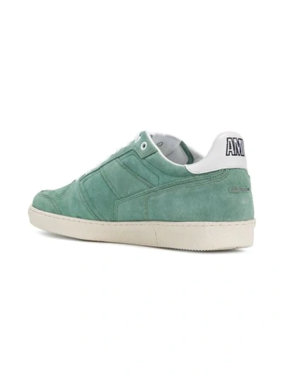 Shop Ami Alexandre Mattiussi Thin Laced Low Trainers In Green