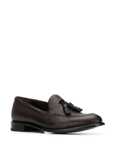 Shop Etro Paisley Print Loafers In Brown