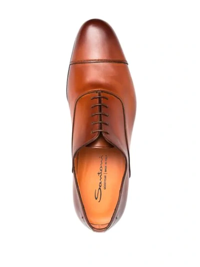 Shop Santoni Leather Oxford Shoes In Brown