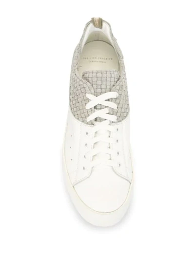Shop Officine Creative Contrast Panel Low-top Sneakers In White