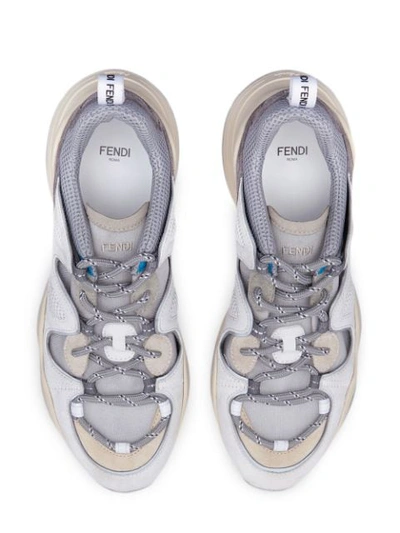 Shop Fendi Ffluid Low-top Sneakers In Grey