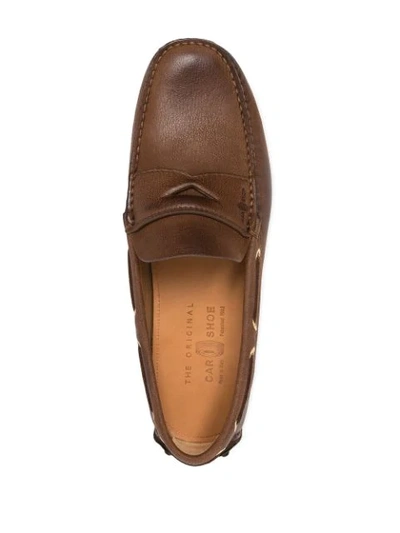 Shop Car Shoe Leather Driving Shoes In Brown
