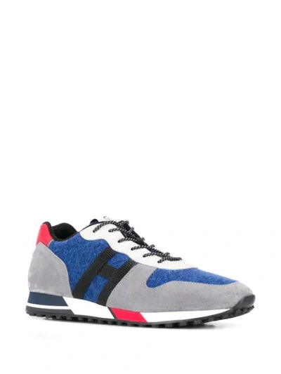 Shop Hogan H383 Panelled Sneakers In Blue