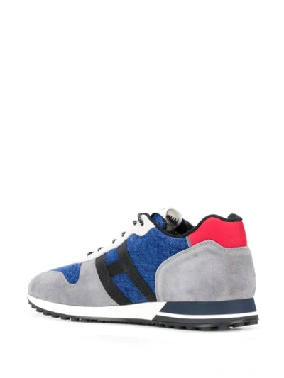 Shop Hogan H383 Panelled Sneakers In Blue