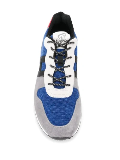Shop Hogan H383 Panelled Sneakers In Blue