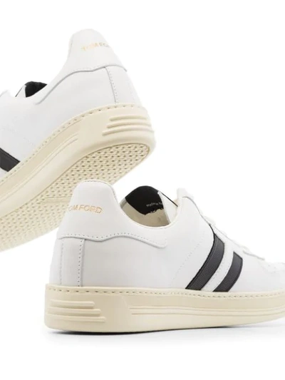 Shop Tom Ford Side Stripe Detail Sneakers In White