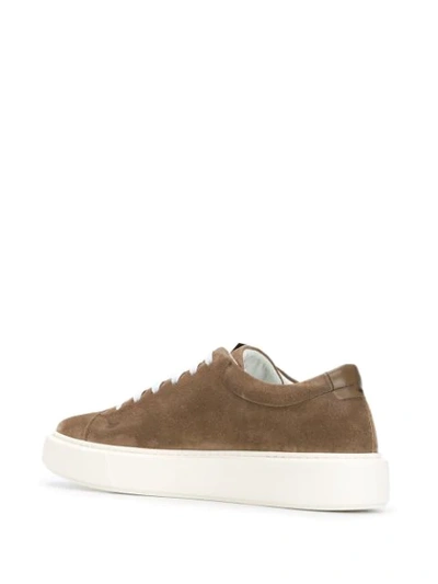 Shop Low Brand Lace-up 55mm Platform Sneakers In Brown