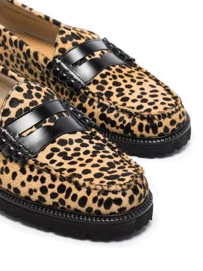 Shop G.h. Bass & Co. Cheetah Print Weejun 90 Larson Loafers In Black