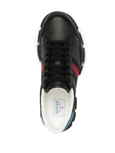 Shop Gucci Web-stripe Low-top Sneakers In Black