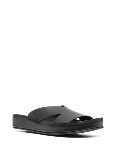 Shop Kenzo Logo-strap Sandals In Black