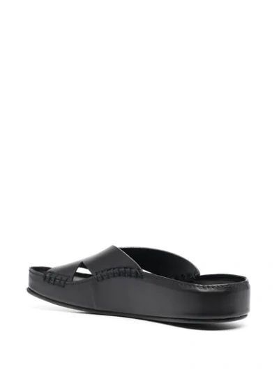 Shop Kenzo Logo-strap Sandals In Black