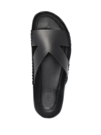Shop Kenzo Logo-strap Sandals In Black