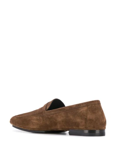 Shop Tom Ford Penny Strap Loafers In Brown