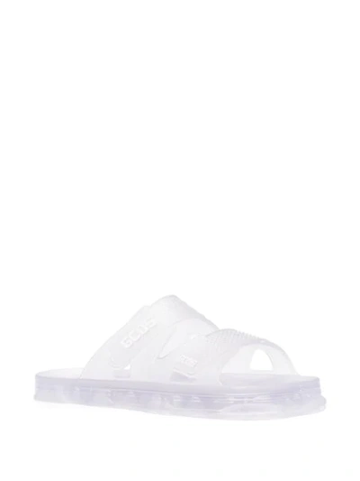 Shop Gcds Transparent Slip-on Sandals In White