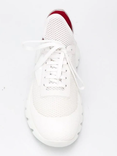 Shop Fendi Mesh Low-top Sneakers In White
